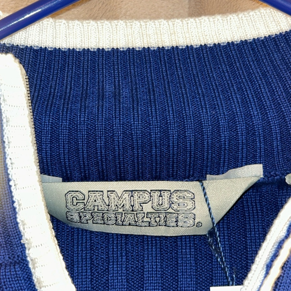 Large Blue Ribbed UK Zip-Up Cardigan - Picture 2 of 14